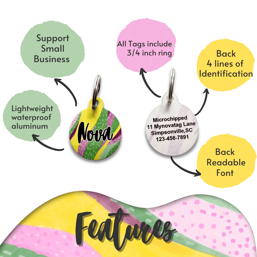 Minimal Purple Circle Pet Tag