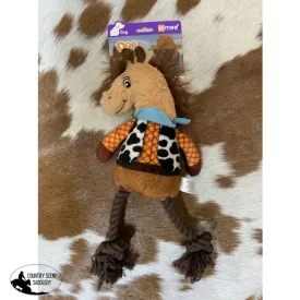 New!  Western Rope and Plush Squeaky Dog Toy - Horse Product ID: KM-08142