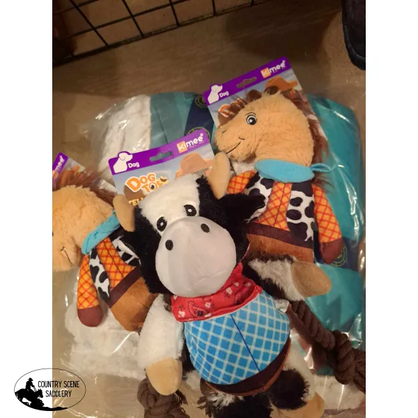 New!  Western Rope and Plush Squeaky Dog Toy - Horse Product ID: KM-08142