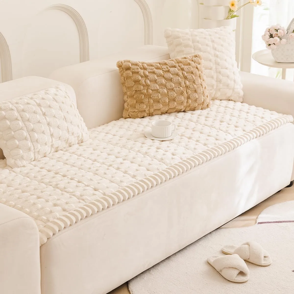 Non-Slip Pet Sofa Cover, Washable Couch Protector for Cushion, Dog Friendly Furniture Covers
