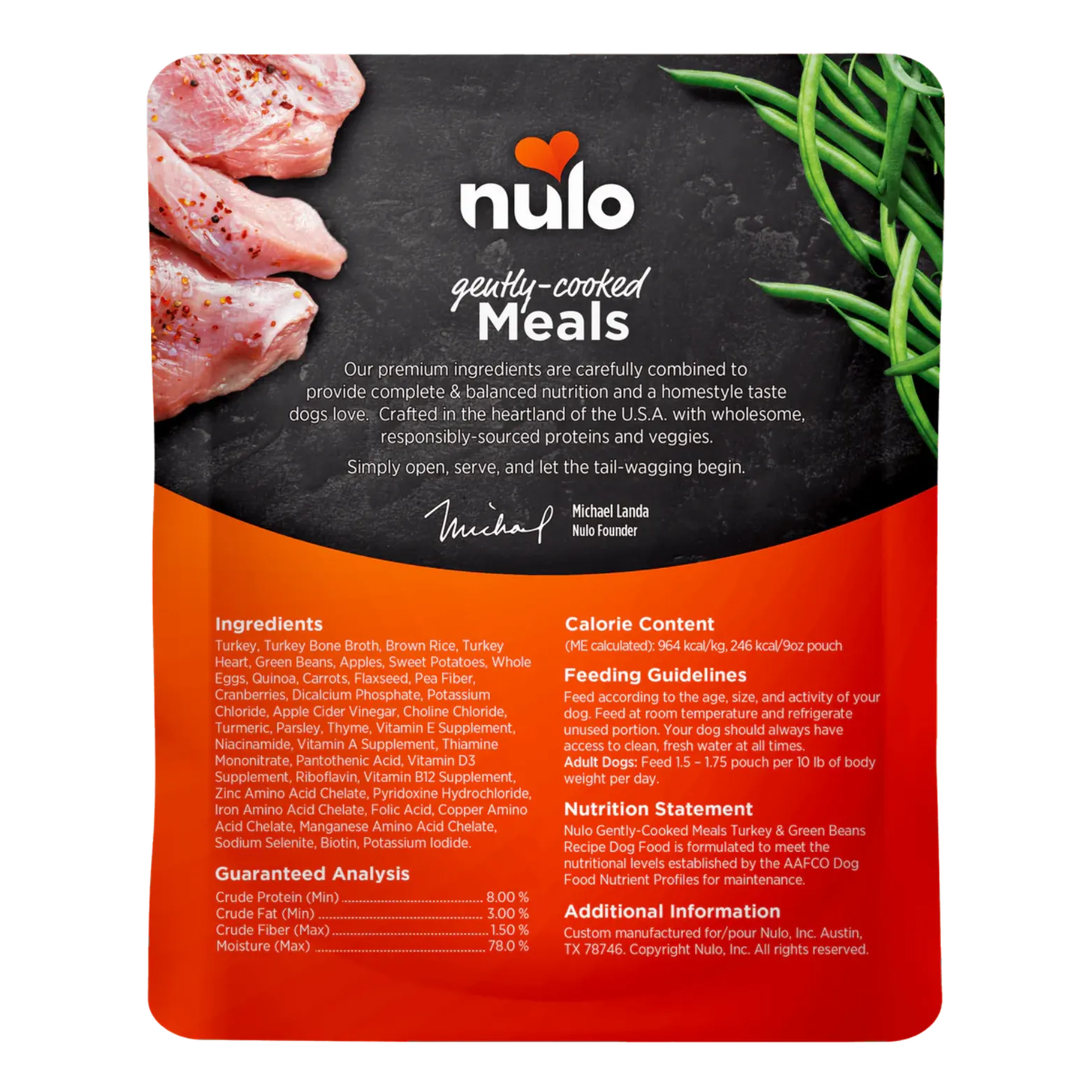 Nulo Freestyle Gently Cooked Meals Turkey & Green Beans Recipe 9 oz