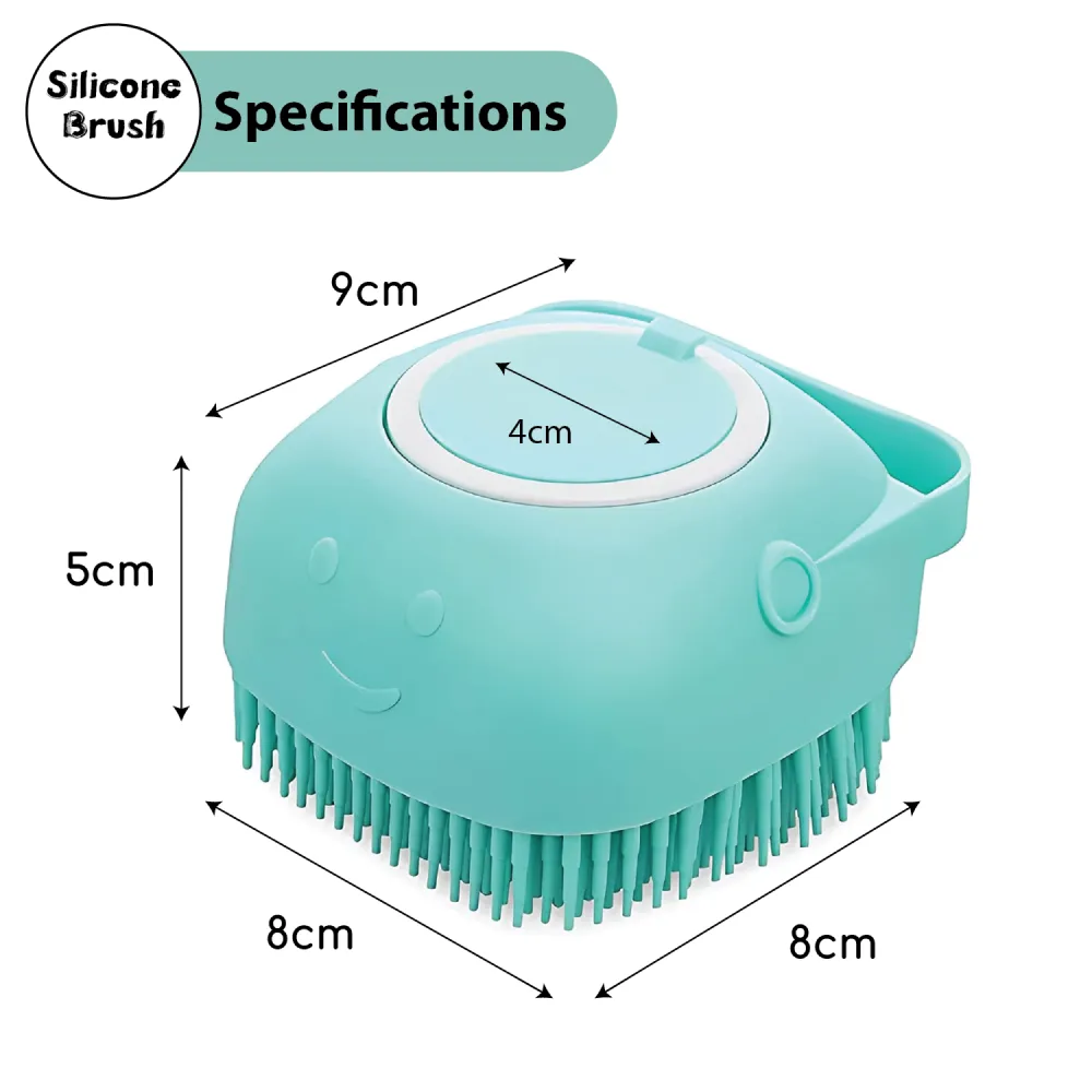 Papa Pawsome Shampoo Bath Silicone Brush for Dogs and Cats
