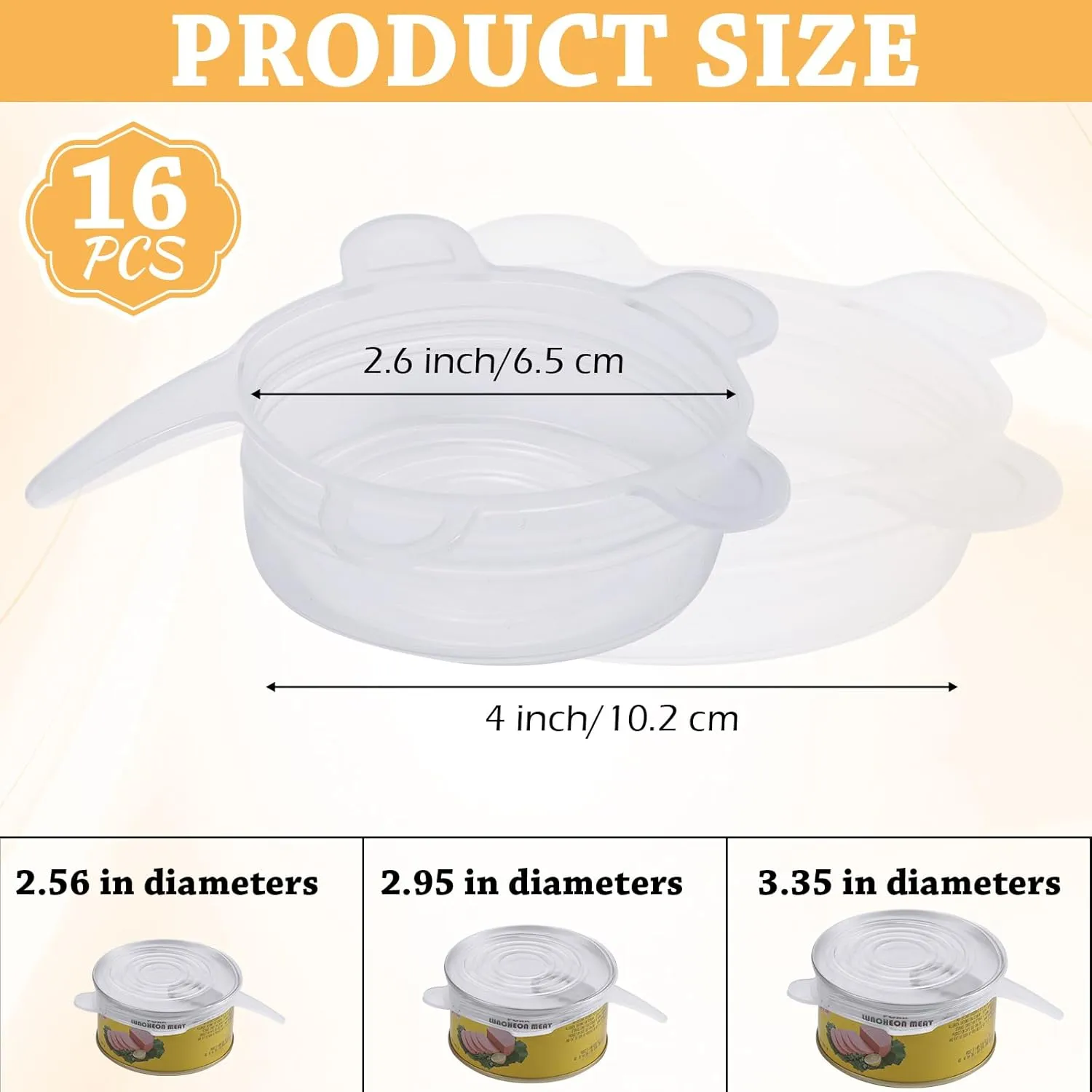 Patelai Silicone Stretch Lids 16 Pieces 2.6-3.3 Inch Microwave Cover for Food Round Reusable Silicone Lids for Bowls, Food Covers(White)