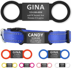 Personalized Stainless Steel Pet ID Tags for Dogs & Cats - Laser Engraved Slide-On Name Collar Tag - Silent Noise-Free Design - Colored Silicone Perfect Pet Collars GiftBlack Black