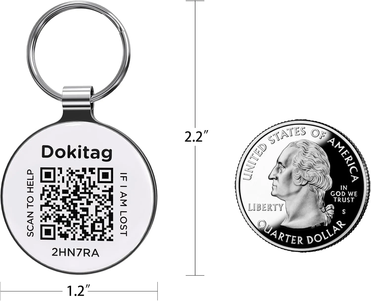 Pet ID Tag, Online Profile - Scan QR, Receive Instant Pet Location Alert Email, Lightweight Zinc Alloy Dog Tag (Small)