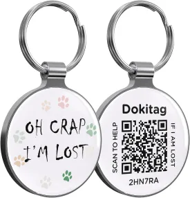 Pet ID Tag, Online Profile - Scan QR, Receive Instant Pet Location Alert Email, Lightweight Zinc Alloy Dog Tag (Small)