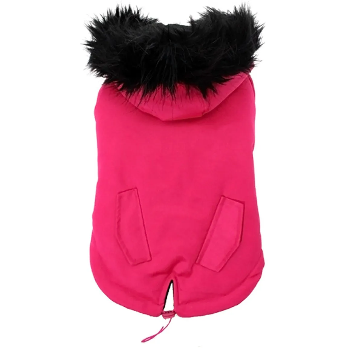 Pink Fur Hood Parka Dog Coat
