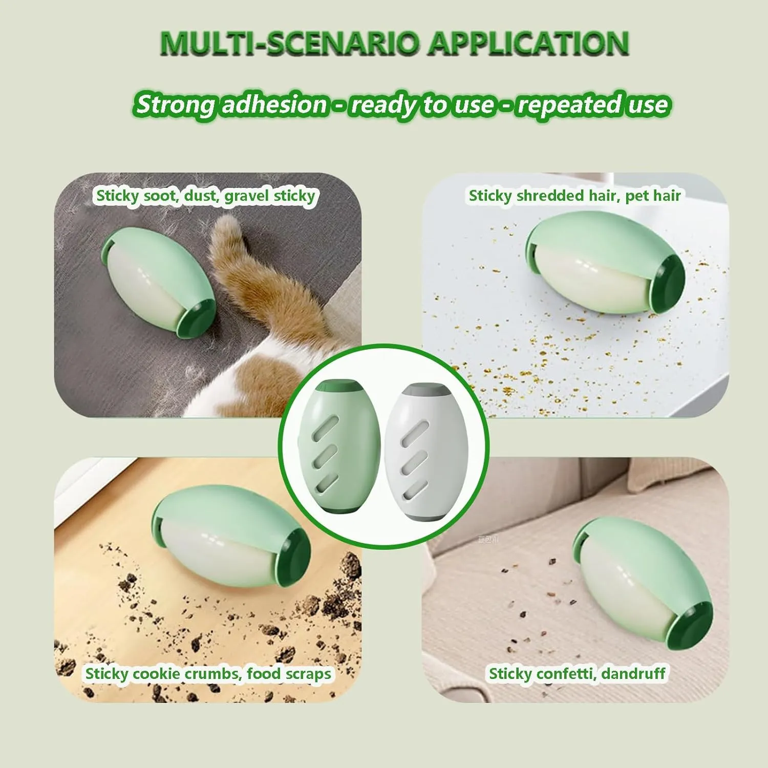 Portable pet Hair Roller, Reusable Lint Rollers for Pet Hair,Washable Reusable Hair Remover for Cleaning Various dust and Debris(White)