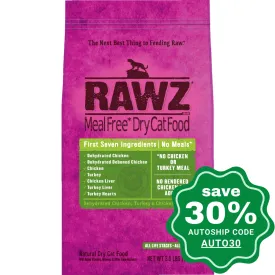Rawz - Dry Food For Cats - Meal Free Dehydrated Chicken, Turkey & Chicken Recipe - 3.5LB