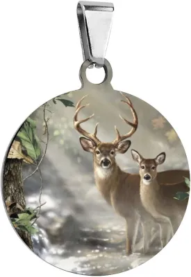 Real Tree Camouflage Deer Dog Tag Stainless Steel Cat Dog ID Tags Pet Name Collar Accessories