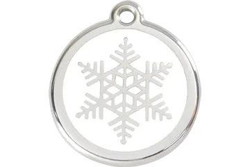 Red Dingo Stainless Steel & Enamel Snowflake Dog ID Tag