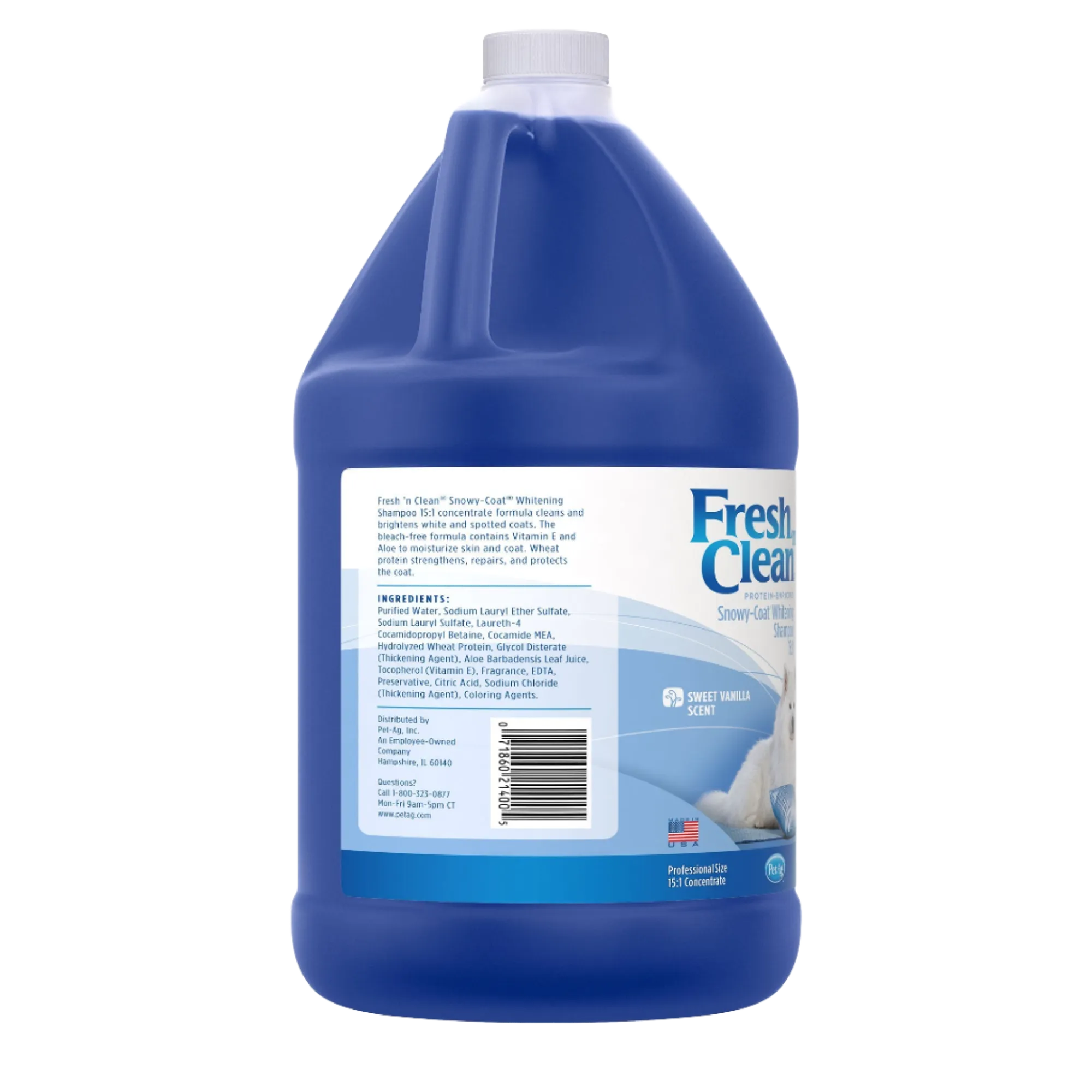 Snowy-Coat Whitening Shampoo Vanilla Scent 15:1 Concentrate Gallon by Fresh 'n Clean