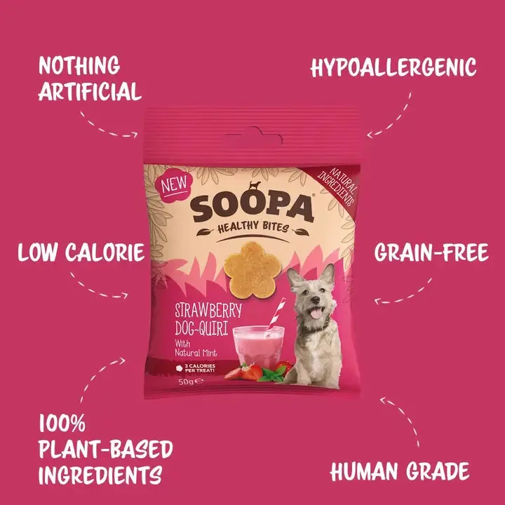 Soopa Strawberry Dog-Quiri Bites Dog Treats