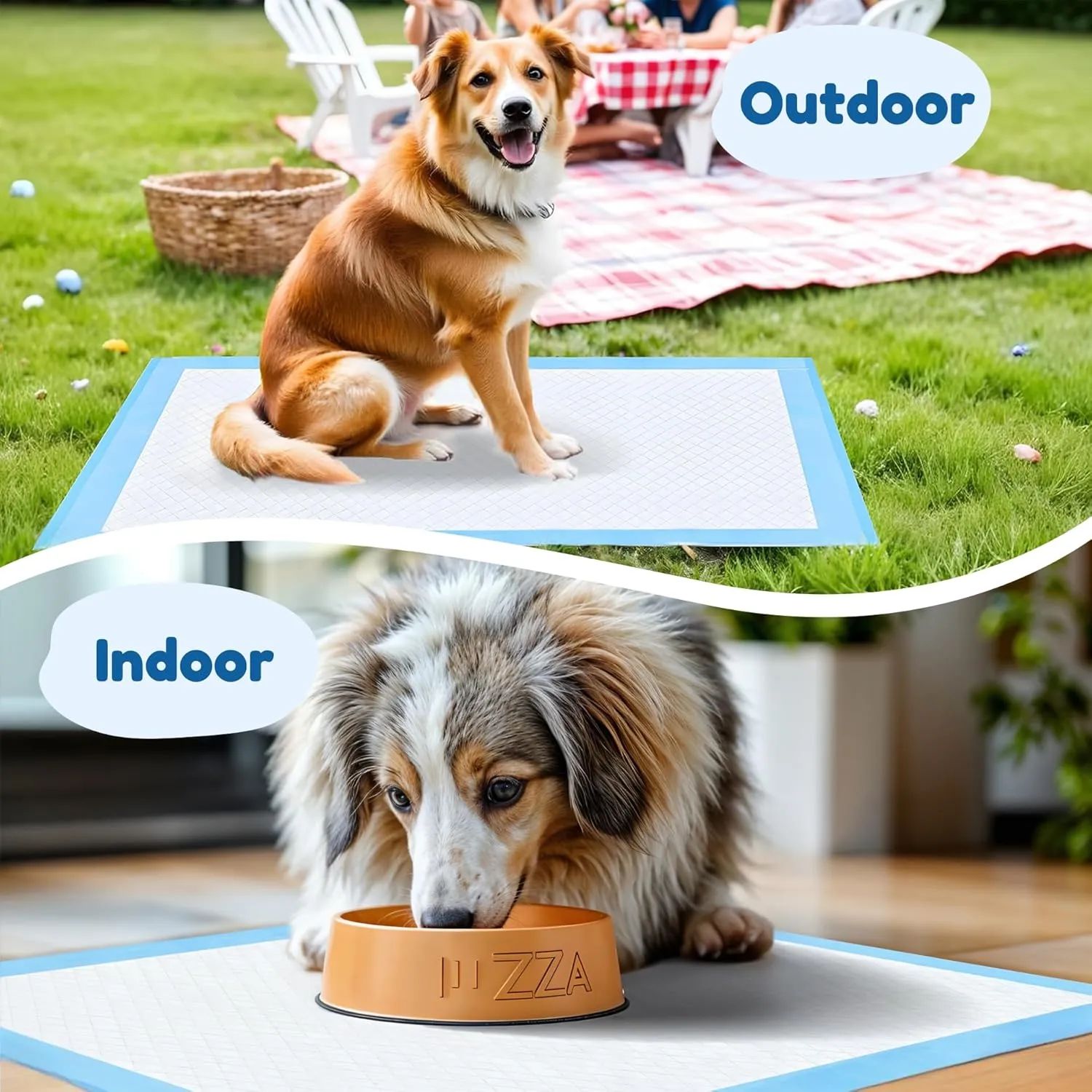 Super-Absorbent Waterproof Dog and Puppy Pet Training Pad, Housebreaking Pet Pad,Blue (23.6"x23.6" 100PCS)