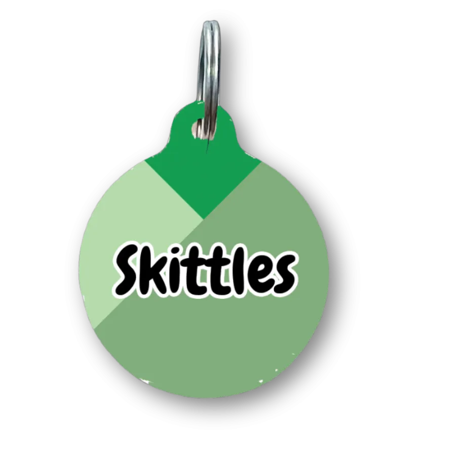 Tri Green Circle Pet Tag