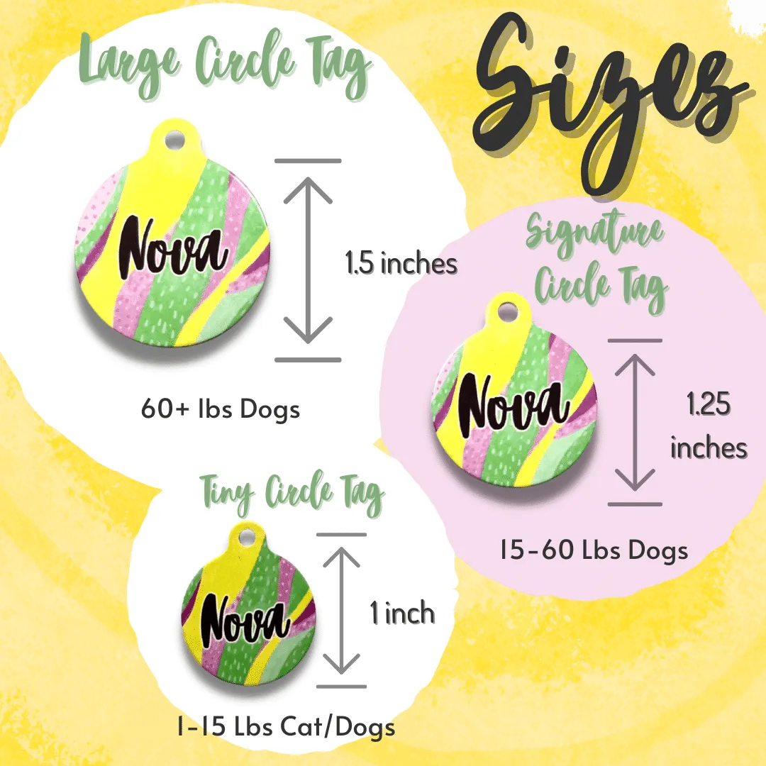 Tri Yellow Circle Pet Tag