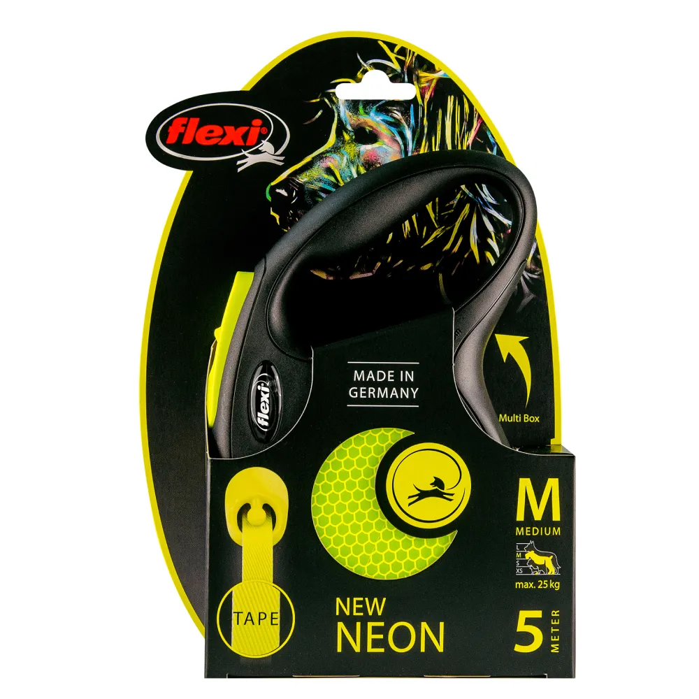 Trixie New Neon M Tape Leash for Dogs (Yellow)