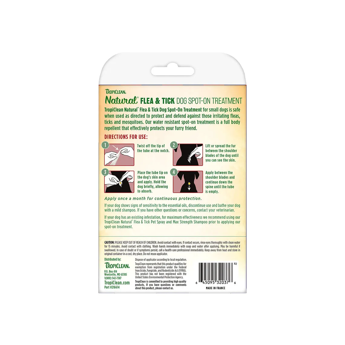 Tropiclean Natural Flea & Tick Spot On Treatment for Dogs