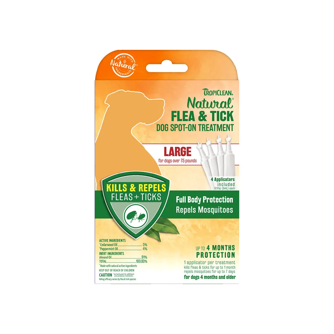 Tropiclean Natural Flea & Tick Spot On Treatment for Dogs