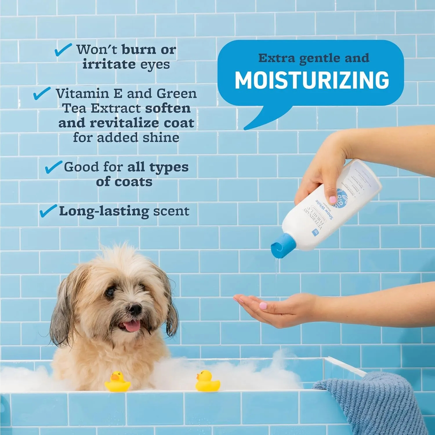 Veterinary Formula Smart Coat Complex Snow White Shampoo for Dogs and Cats, 17 Fl Oz – Gently Remove Stains and Yellowing without Bleach or Peroxide – Cleans, Deodorizes, and Brightens White Coats