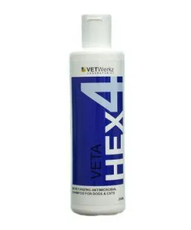 Vetwerkz Vetahex Antiseptic Moisturizing Shampoo for Cats & Dogs (2 Sizes)