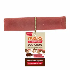 Yakers Strawberry | Himalyan Yak Milk | Hard Cheese Dog Chew - Medium